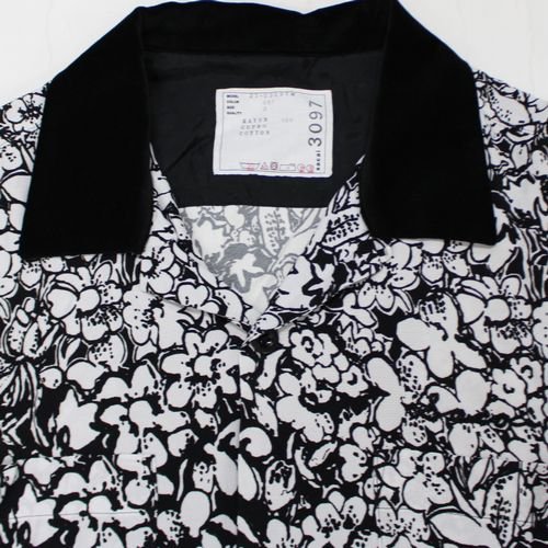 sacai サカイ 23SS Floral Print Shirt 半袖フローラルプリントシャツ 2 ブラック×ホワイト -  ブランド古着買取・販売unstitchオンラインショップ