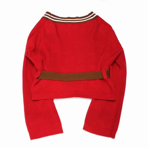 NON TOKYO ノントウキョウ 23SS CACHECOEUR WIDE KNIT CARDIGAN カーディガン レッド -  ブランド古着買取・販売unstitchオンラインショップ