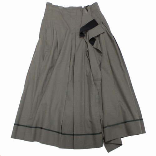 sacai サカイ 21SS Suiting Skirt スイッチングスカート 2 カーキ - ブランド古着買取・販売unstitchオンラインショップ