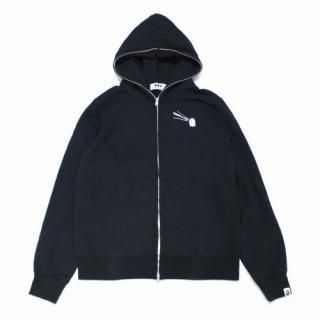 A BATHING APE ��COMME des GARCONS ����ǥ���륽�����Ź���� FULL ZIP HOODIE  �ѡ����� L �֥�å�