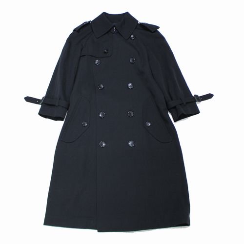 tricot COMME des GARCNS トリコ コム デ ギャルソン 08AW ウールギャバトレンチコート S ブラック -  ブランド古着買取・販売unstitchオンラインショップ