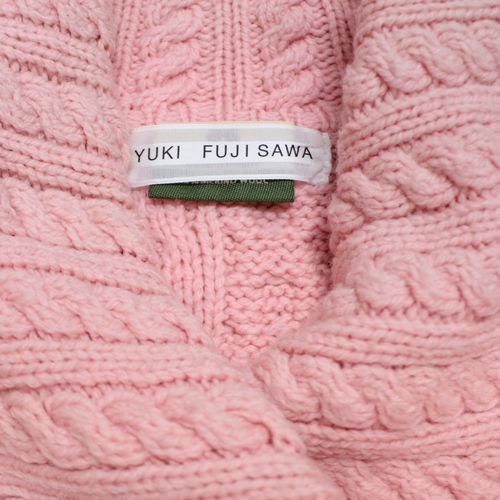 YUKI FUJISAWA ユキ フジサワ 記憶の中のセーター アランニット ピンク