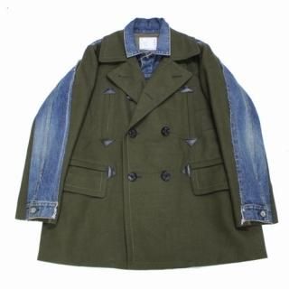 sacai ������ 20AW Wool Melton Denim Coat ������ ���ȥ� �ǥ˥� ������ 2 ������