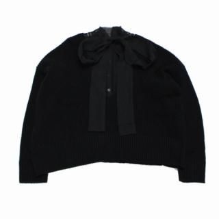 sacai ������ 20AW Fabric Combo Pullover �˥å� 1 �֥�å�