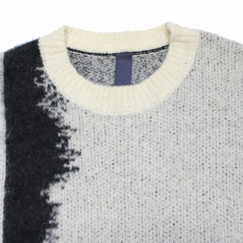 SHINYA KOZUKA シンヤ コズカ 21AW LINE knit ニット S/M ホワイト×ブラック -  ブランド古着買取・販売unstitchオンラインショップ