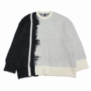 SHINYA KOZUKA ����� ������ 21AW LINE knit �˥å� S/M �ۥ磻�ȡߥ֥�å�