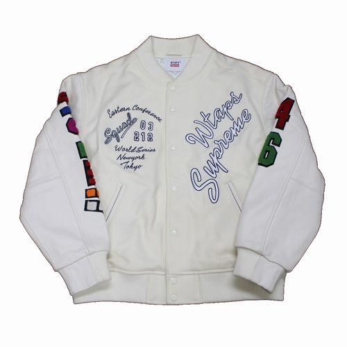 Supreme × WTAPS 21AW Varsity Jacket スタジャン L ホワイト -  ブランド古着買取・販売unstitchオンラインショップ