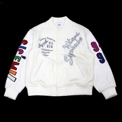 Supreme × WTAPS 21AW Varsity Jacket スタジャン L ホワイト ...