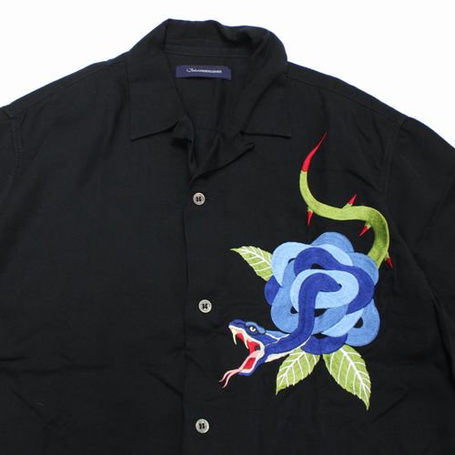 John UNDERCOVER ジョン アンダーカバー 17SS STUDIOS 別注 Embroidery open collar shirt  半袖シャツ 3 - ブランド古着買取・販売unstitchオンラインショップ