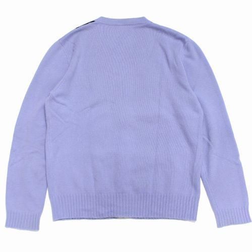HERMES エルメス アーガイル カシミヤ カーディガン XL パープル