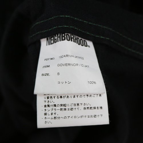 NEIGHBORHOOD ネイバーフッド 19AW GOVERNOR / C-JKT デニムジャケット S ブラック -  ブランド古着買取・販売unstitchオンラインショップ