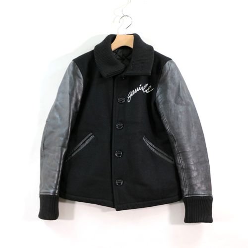 GAVIAL ガヴィル STADIUM JACKET 袖レザー スタジャン S ブラック 