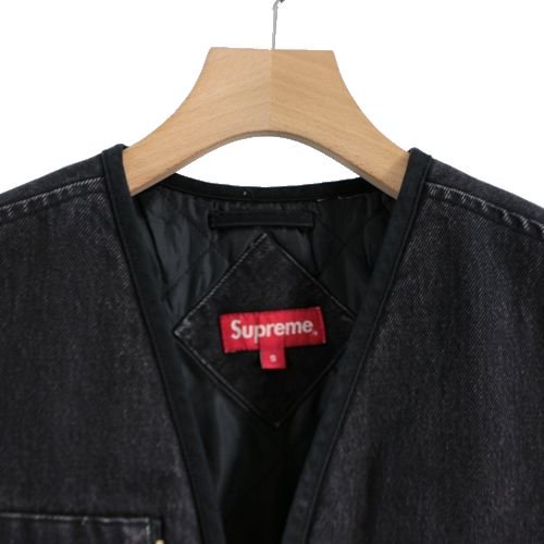 Supreme シュプリーム 16SS Denim Vest デニムベスト S ブラック - ブランド古着買取・販売unstitchオンラインショップ