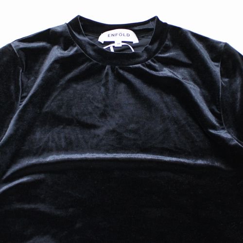 8,750円【新品】エンフォルド ENFOLD ベロアTシャツ 38 黒