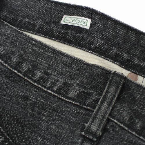 A.PRESSE アプレッセ 22SS Washed Denim Pants ウォッシュド デニムパンツ 36 ブラック -  ブランド古着買取・販売unstitchオンラインショップ