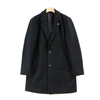 suzuki takayuki ブラック チェスターコート suzuki takayuki コート チェスターコート tailored-collar coat