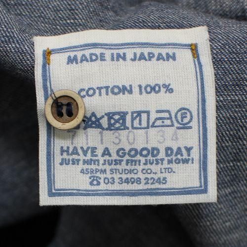 45R シャツデニムのカットワークdeTシャツ 焦 インディゴ