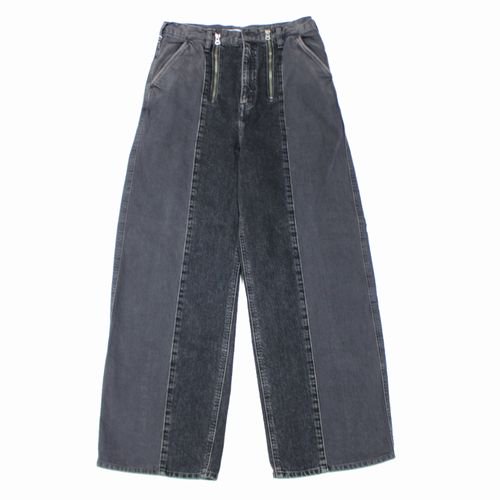 Jieda ジエダ 23AW SWITCHING ZIP DENIM PANTS デニムパンツ 1 ブラック -  ブランド古着買取・販売unstitchオンラインショップ