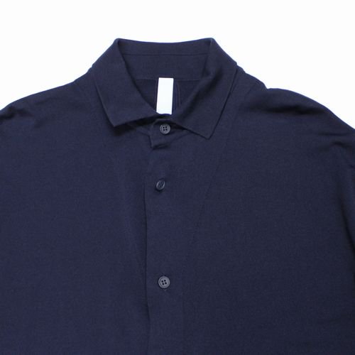 CFCL シーエフシーエル 23AW HIGH GAUGE SHORT SLEEVE SHIRT 半袖ニットシャツ 5 ネイビー -  ブランド古着買取・販売unstitchオンラインショップ