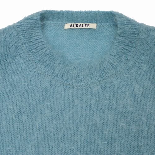 AURALEE オーラリー 21AW BRUSHED SUPER KID MOHAIR KNIT P/O ニット 3 ブルー -  ブランド古着買取・販売unstitchオンラインショップ