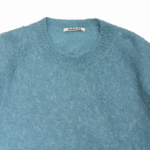 AURALEE オーラリー 21AW BRUSHED SUPER KID MOHAIR KNIT P/O ニット 4 ブルー系 -  ブランド古着買取・販売unstitchオンラインショップ