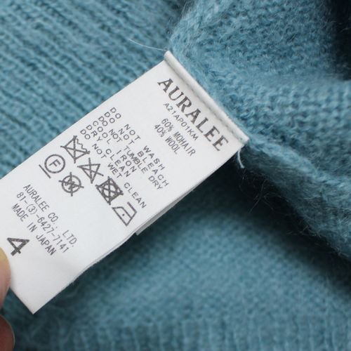 AURALEE オーラリー 21AW BRUSHED SUPER KID MOHAIR KNIT P/O ニット 4 ブルー系 -  ブランド古着買取・販売unstitchオンラインショップ