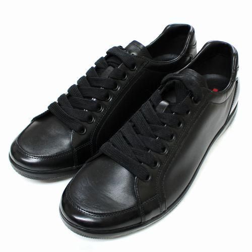 PRADA SPORT プラダ スポーツ レザースニーカー 8 1/2 ブラック 
