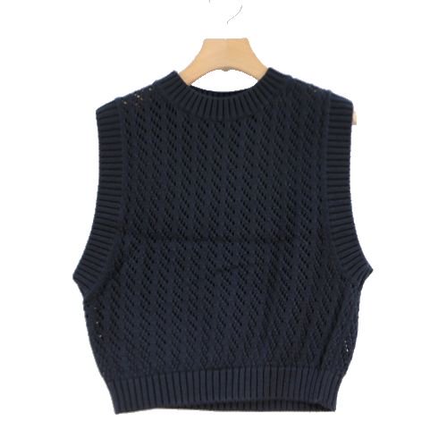 TEN × Ron Herman テン ロンハーマン Cotton Knit Vest コットンニットベスト ネイビー -  ブランド古着買取・販売unstitchオンラインショップ