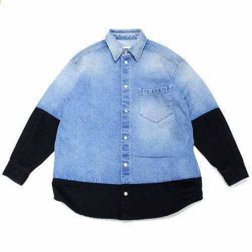 MM6 エムエム6 メゾン マルジェラ 6 21SS Spliced Denim Shirt デニムシャツ 40 インディゴ -  ブランド古着買取・販売unstitchオンラインショップ