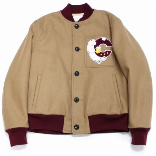 cantate カンタータ 17AW N.E.N Award Jacket アワードジャケット スタジャン 46 ベージュ -  ブランド古着買取・販売unstitchオンラインショップ