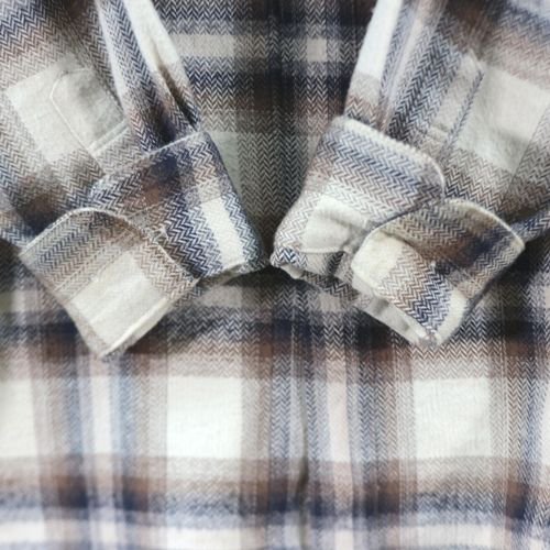 SUMARI シュマリ 22AW HERRINGBONE OMBRE SHIRT ヘリンボーン チェック シャツ 2 ベージュ -  ブランド古着買取・販売unstitchオンラインショップ