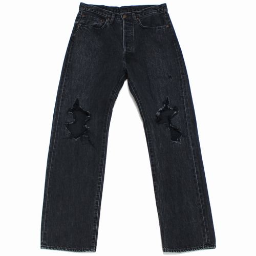 UNUSED アンユーズド 23SS 3oz ripped denim pants. デニムパンツ 2 ブラック -  ブランド古着買取・販売unstitchオンラインショップ