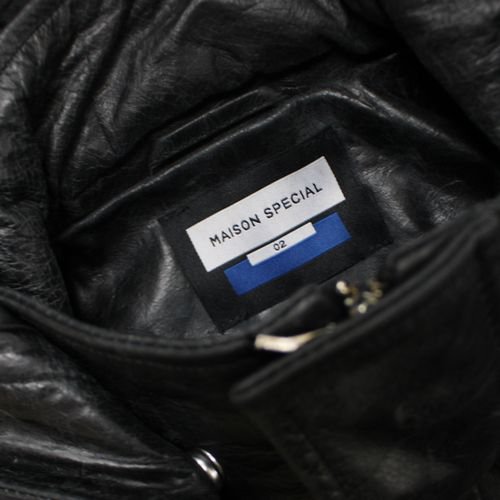 MAISONSPECIAL メゾンスペシャル 23AW Buffalo Crack Leather Prime - Over Hood Blouson  レザージャケット - ブランド古着買取・販売unstitchオンラインショップ
