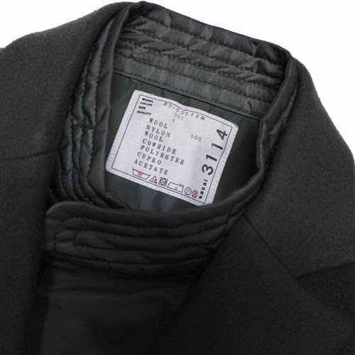 sacai サカイ 23AW Wool Melton Coat ウール メルトン コート 1 グレー -  ブランド古着買取・販売unstitchオンラインショップ