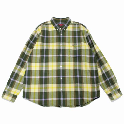 商品名23AWSup23AW Supreme Plaid Flannel Shirt Green L