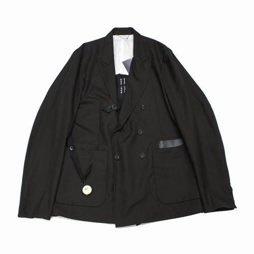 SUNSEA サンシー 22SS N.M Oxford w/耳 Double-breasted Jacket ジャケット 3 ブラウン -  ブランド古着買取・販売unstitchオンラインショップ