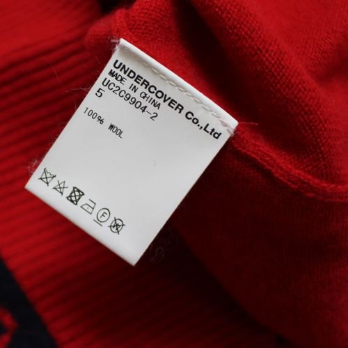 UNDERCOVER × fragment design 23AW ウールニットプルオーバー 5 レッド×ネイビー -  ブランド古着買取・販売unstitchオンラインショップ