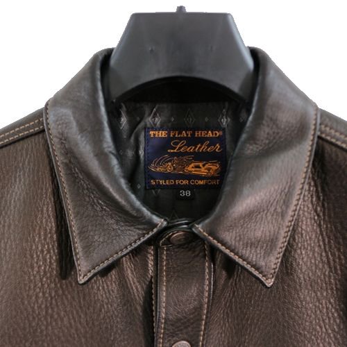 THE FLAT HEAD ザフラットヘッド DEERSKIN SHIRT ディアスキン シャツ レザーシャツ ジャケット 38 -  ブランド古着買取・販売unstitchオンラインショップ