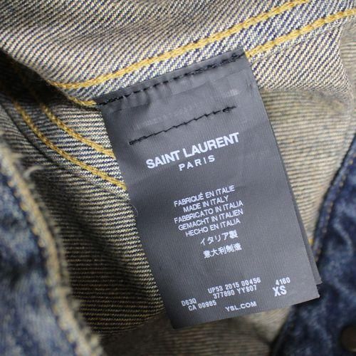 SAINT LAURENTPARIS サン ローラン パリ 15SS Damaged Denim Jacket デニムジャケット XS インディゴ -  ブランド古着買取・販売unstitchオンラインショップ