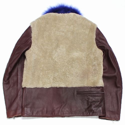 UNDERCOVER アンダーカバー 15AW ムートンコート ライダースジャケット 3 ベージュ エンジ -  ブランド古着買取・販売unstitchオンラインショップ