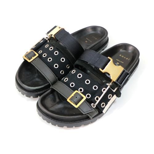 sacai サカイ 20SS Black Belted Sandals サンダル 20-04957 38 ブラック -  ブランド古着買取・販売unstitchオンラインショップ