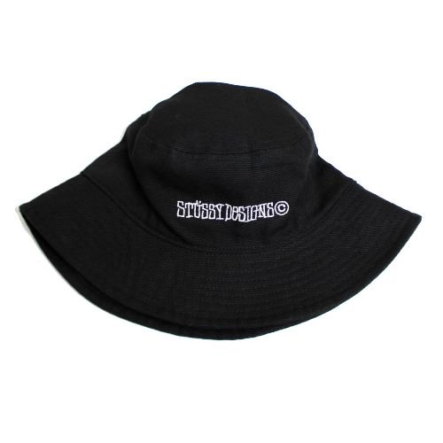 STUSSY ステューシー 21SS Canvas Wide Brim Bucket Hat バケットハット ブラック -  ブランド古着買取・販売unstitchオンラインショップ