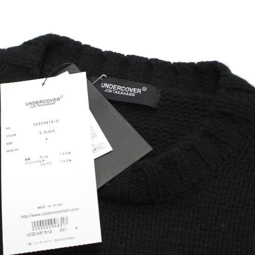 UNDERCOVER アンダーカバー 23AW ROSE JQ u0026 パッチ オーバーサイズ ニット 4 ブラック -  ブランド古着買取・販売unstitchオンラインショップ