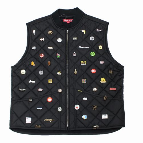 Supreme シュプリーム 23AW Pins Quilted Work Vest ピンズ キルティング ベスト L ブラック -  ブランド古着買取・販売unstitchオンラインショップ