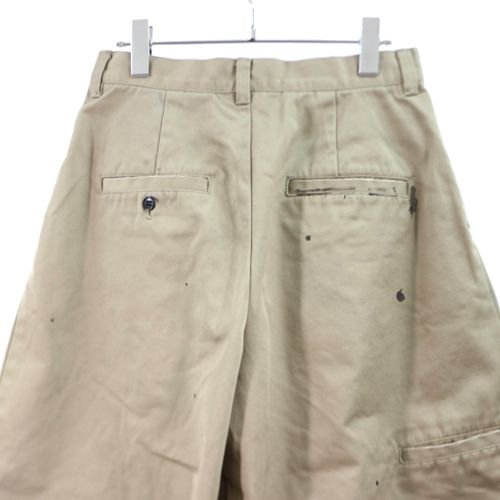 KIDILL キディル 23SS TWO TUCK CROPPED PANTS タック ワイドパンツ 42 ベージュ -  ブランド古着買取・販売unstitchオンラインショップ