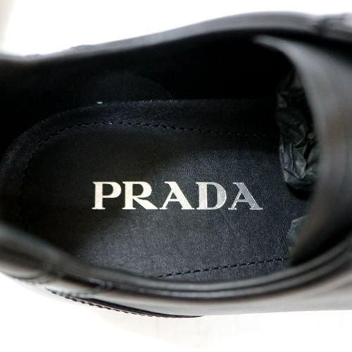 PRADA プラダ レザースニーカー 8 1/2 ブラック - ブランド古着