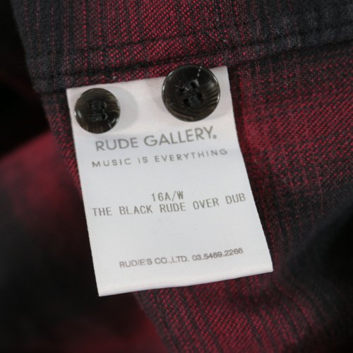 RUDE GALLERY ルードギャラリー 16AW THE BLACK RUDE OVER DUB チェックシャツ 2 レッド -  ブランド古着買取・販売unstitchオンラインショップ