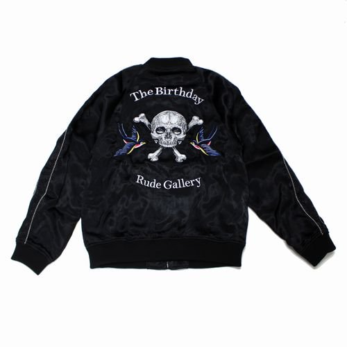 RUDE GALLERY × THE BIRTHDAY SKULL＆SWALLOW SOUVENIR JACKET スカジャン ジャケット S  ブラック - ブランド古着買取・販売unstitchオンラインショップ