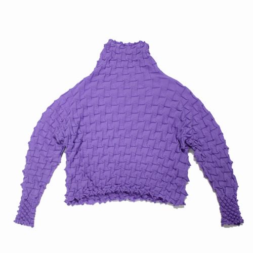 ISSEY MIYAKE イッセイ ミヤケ 23AW WOOL SHELL KNIT ニット 2 パープル -  ブランド古着買取・販売unstitchオンラインショップ