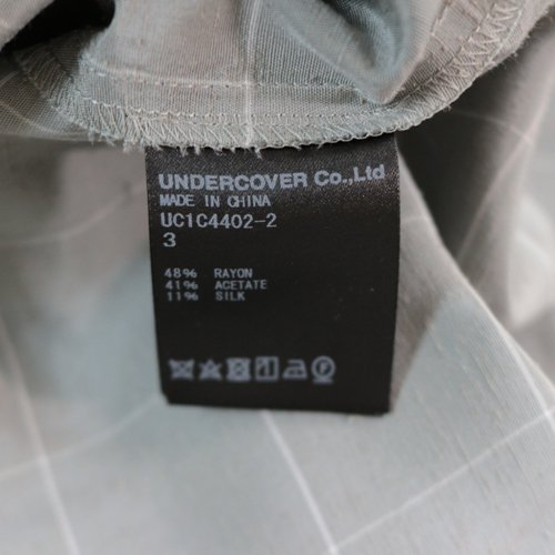 UNDERCOVER アンダーカバー 23SS チェックSIDEZIP開襟半袖シャツ 3 グレー -  ブランド古着買取・販売unstitchオンラインショップ